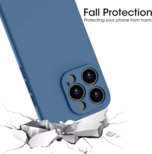 Husa Apple iPhone 13 Pro Max, Luxury Silicone, catifea in interior, protectie camere, verde inchis