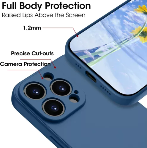 Husa Apple iPhone 13 Pro Max, Luxury Silicone, catifea in interior, protectie camere, verde inchis