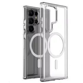   Husa protectie Samsung Galaxy S25 Ultra, compatibila MagSafe, hybrid PC + TPU, transparenta