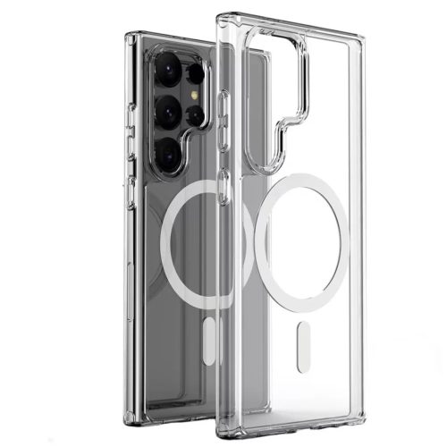 Husa protectie Samsung Galaxy S25 Ultra, compatibila MagSafe, hybrid PC + TPU, transparenta
