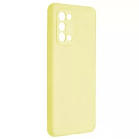   Husa Samsung Galaxy A03s / A02s, Luxury Silicone, catifea in interior, protectie camere, galbena