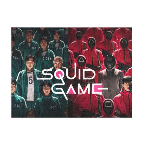 Puzzle 80 piese, 20 x 15 cm, personaje Squid Game, model 1