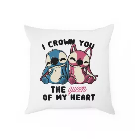   Perna decorativa personalizata, 40 x 40 cm, alba, mata, husa detasabila, model 3