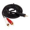 Cablu audio 2 x RCA, jack 3.5 mm, tata, 1.5 metri, capete aurite