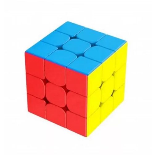 Jucarie cub tip Rubik, 3 x 3 randuri, 5.5 cm, 6 fete colorate (albastru, alb, rosu, verde, portocaliu, galben) 