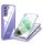 Husa Samsung Galaxy S21 FE, Luxury 360° (fata + spate), protectie camere, mov cu spate transparent 