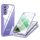 Husa Samsung Galaxy S21 FE, Luxury 360° (fata + spate), protectie camere, mov cu spate transparent