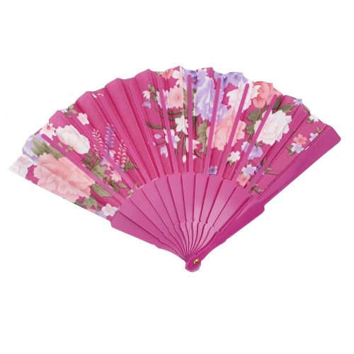 Evantai roz-inchis de plastic, 23 x 42 cm