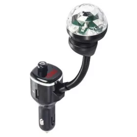   Modulator FM Bluetooth 7 in 1 DiscoLight M1, 2 x USB 2.1A, Mp3, redare USB/microSD, functie handsfree