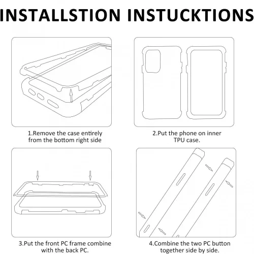 Husa Apple iPhone 12, Luxury 360° (fata + spate), protectie camere, rosu cu spate transparent
