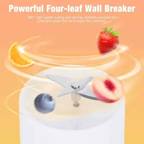 Mini blender / smoothie maker portabil A-579, 300 ml, incarcare USB, alb