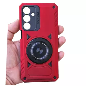   Husa Samsung Galaxy A25, Rotating Bracket, protectie camera, prindere magnetica, rosie