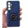 Husa Samsung Galaxy A35, Rotating Bracket, protectie camera, prindere magnetica, albastru inchis