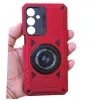 Husa Samsung Galaxy A35, Rotating Bracket, protectie camera, prindere magnetica, rosie