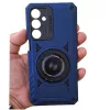 Husa Samsung Galaxy A56, Rotating Bracket, protectie camera, prindere magnetica, albastru inchis