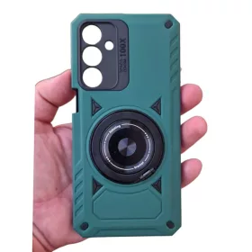   Husa Xiaomi Redmi Note 14 5G, Rotating Bracket, protectie camera, prindere magnetica, verde