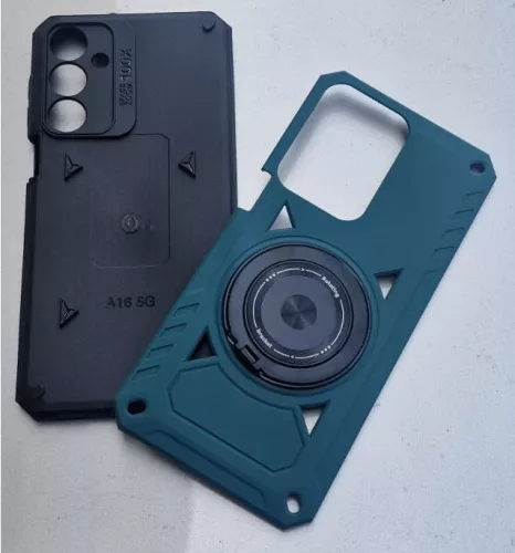 Husa Xiaomi Redmi Note 14 5G, Rotating Bracket, protectie camera, prindere magnetica, verde