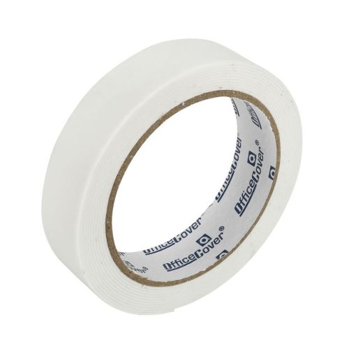 Banda dublu adeziva Office-Cover, buretata, 24 mm x 3 metri, alba