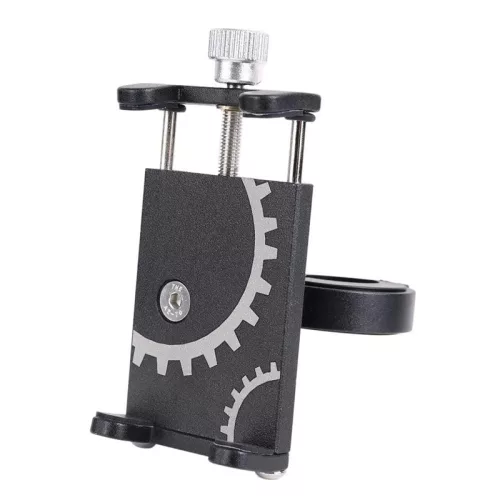 Suport telefon pentru bicicleta BG-087, aliaj aluminiu, reglabil, negru