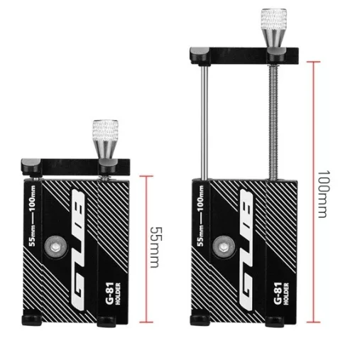 Suport telefon pentru bicicleta GUB G81, aliaj aluminiu, reglabil, gri inchis