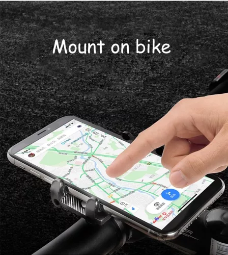Suport telefon pentru bicicleta GUB G81, aliaj aluminiu, reglabil, gri inchis