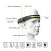 Lanterna frontala flexibila, cu acumulator si senzor de miscare, LED COB + LED XPE