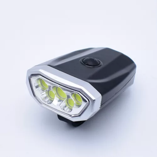 Lanterna bicicleta BL-Q05, 5 leduri COB, acumulator intern, incarcare cablu MicroUSB, neagra