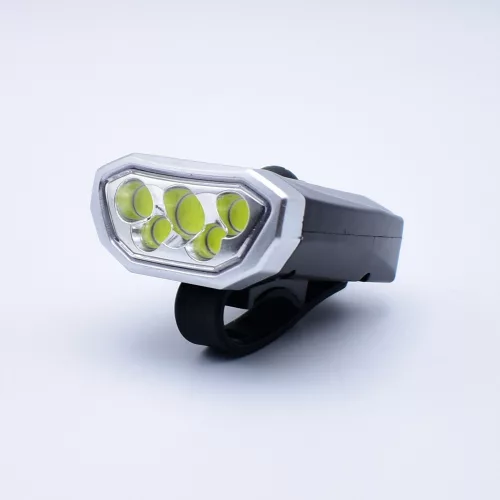 Lanterna bicicleta BL-Q05, 5 leduri COB, acumulator intern, incarcare cablu MicroUSB, neagra