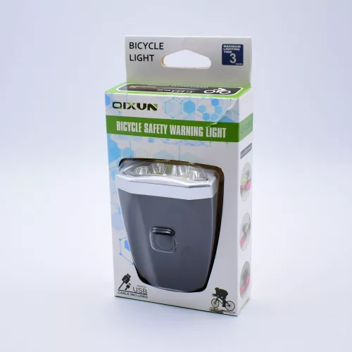 Lanterna bicicleta BL-Q05, 5 leduri COB, acumulator intern, incarcare cablu MicroUSB, neagra