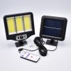 Lampa de exterior cu incarcare solara, 3 LED-uri COB, senzor de miscare, telecomanda, neagra