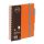 Caiet cu spira A5 Grand, 100 file, matematica, colturi rotunjite, coperta plastic, portocalie