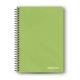 Caiet cu spirala A4 Colorarte, 100 file, dictando, coperta plastic verde, 70g/mp