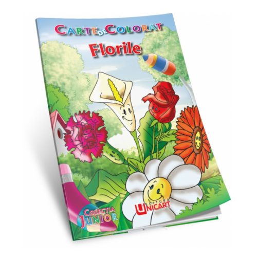 Carte de colorat A5, editura Unicart, Florile