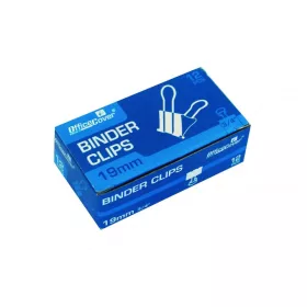   Clipsuri metalice Office Cover RM19, 19 mm, negre, cutie 12 buc