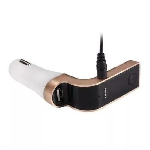 Modulator FM cu incarcare USB si Bluetooth CAR-G7, alb/auriu
