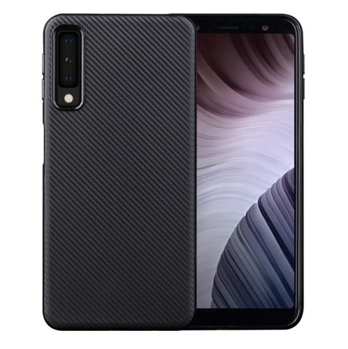 Husa de protectie Carbon Case pentru Samsung Galaxy A9 2018, TPU moale cu aspect carbon, negru