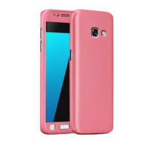   Husă Full Cover 360° pentru Samsung Galaxy A7 2017 / A720 (față + spate + sticlă), Rose Gold