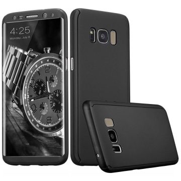   Husă Full Cover 360° pentru Samsung Galaxy S8 Plus (față + spate + folie PET), neagră