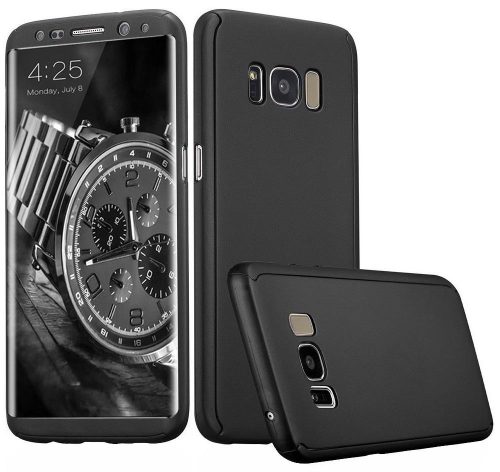 Husă Full Cover 360° pentru Samsung Galaxy S8 Plus (față + spate + folie PET), neagră