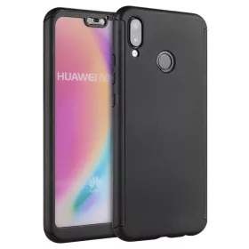   Husă Full Cover 360° pentru Huawei P20 Lite (față + spate + sticlă), neagră