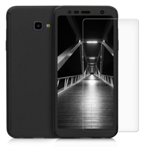 Husă Full Cover 360° pentru Samsung Galaxy J4 Plus 2018 (față + spate + sticlă), neagră