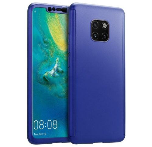 Husă Full Cover 360° pentru Huawei Mate 20 Pro (față + spate + folie protectie plastic), albastra