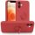 Husa Apple iPhone 12, Ring Silicone, suport sustinere rotativ, catifea in interior, rosie