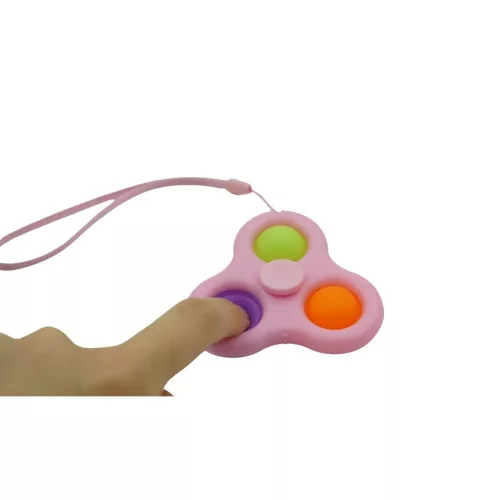 Jucarie antistres Fidget Spinner, tip Pop It!, 7 cm, roz