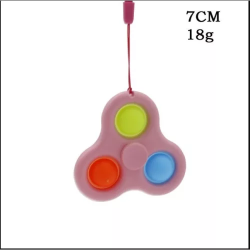 Jucarie antistres Fidget Spinner, tip Pop It!, 7 cm, roz