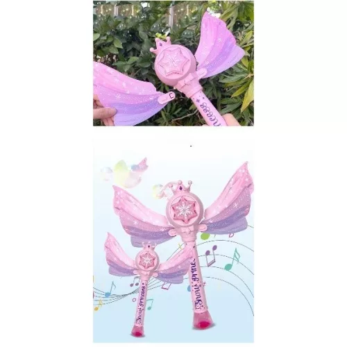 Bagheta de facut baloane Snow Princess, lumini si sunete, roz