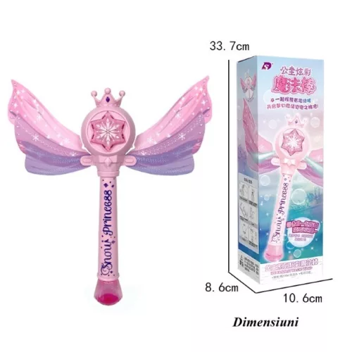 Bagheta de facut baloane Snow Princess, lumini si sunete, roz