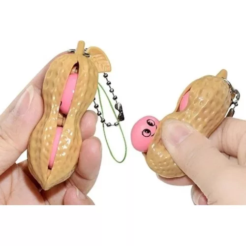 Jucarie antistres Peanut Fidget Toy, cu breloc, model aluna