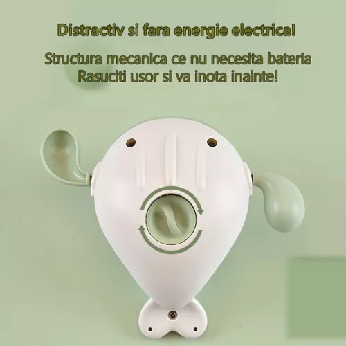 Jucarie de baie pentru copii, model balena, verde