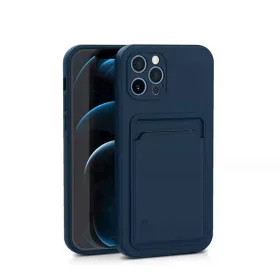   Husa protectie cu suport card compatibila cu Samsung A72 Albastru inchis
